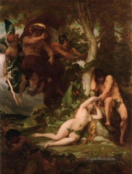 ヌード Painting - アダムとイブの楽園追放 アレクサンドル・カバネルのヌード
